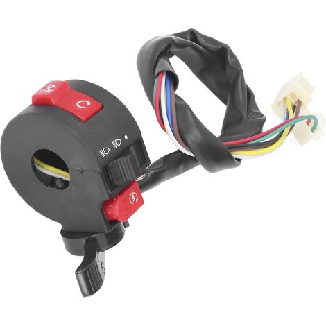 Interrupteur pour quad 50cc-125cc, BGHYHYHI, 22 mm, 3 fonctions, câble de 600 mm, gauche, 7 fils (1/5)
