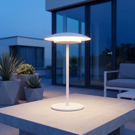 Lampe d'extérieur LED métal dimmable interrupteur tactile IP44 3000 K blanc chaud 400 lm 15 cm large 28 cm blanc (1/5)