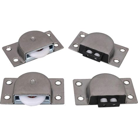 2 paires de roulettes en acier inoxydable 338 pour porte coulissante de placard (1/3)