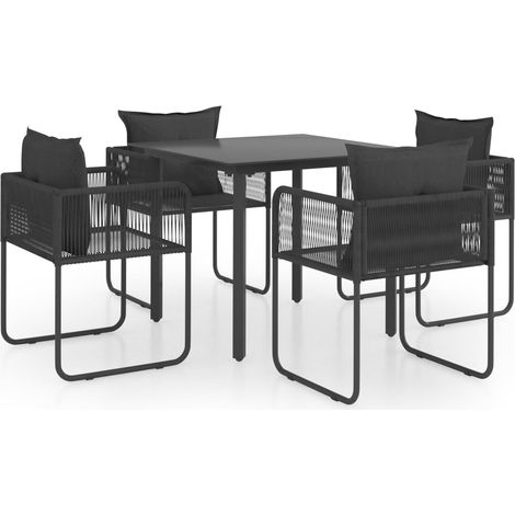 Maison Exclusive - Set da Pranzo da Giardino 5 pz in Rattan PVC Nero