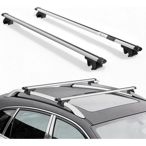 Capacité de Chargement Optimale, Barres de Toit Transversales 128 cm Aluminium 100 kg pour Camping (1/5)