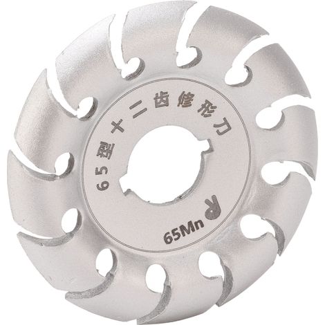 Disque de façonnage pour meuleuse en acier inoxydable 12 dents disque de gravure pour meuleuse d'angle bois caoutchouc argenté (1/5)