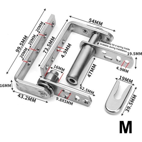 Charnière À Double Action - En Acier Inoxydable - Pour Porte De Café Bar - Auto-Rétractable - 1 Paire (1/2)