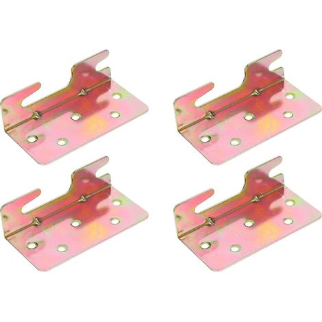 Lot de 4 Supports de Cadre de Lit en Fer pour Meubles en Bois, Fixation Facile et Stabilité Renforcée, Accessoires Universels pour Rails de Lit (1/5)