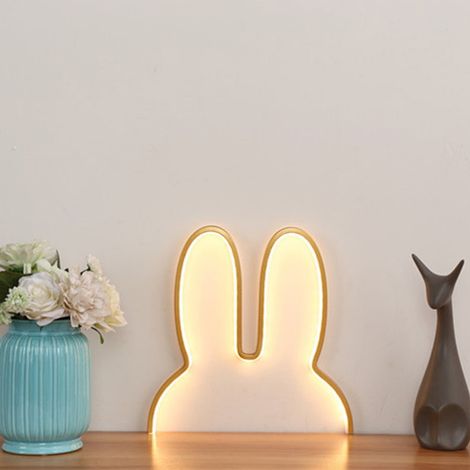 Lampe Néon Décorative Lapin - 31x31 cm - Alimentation USB - Pour Chambre Adolescent - Idéal Pour Pâques - 1 Pièce (1/5)