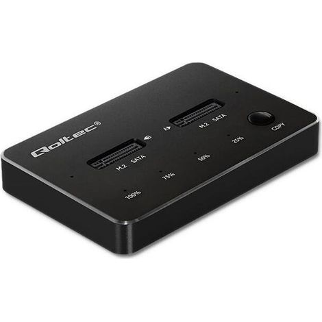 Qoltec 50310 Estación de acoplamiento de unidades 2x SSD M.2 SATA  NGFF  USB tipo C