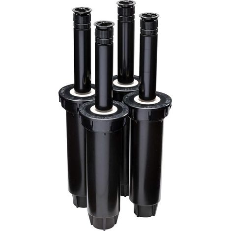 Lot de 4 arroseurs escamotables Professionnels, Motif réglable de 0 ° à 360 °, Distance de pulvérisation de 2,4 à 4,6 m, Hauteur de 10,2 cm (1/5)