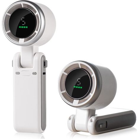 Mini ventiladores y ventiladores de mano，Ventilador de mano，3600 mAh，Mini ventilador recargable，Recargable，Pantalla LED，5 velocidades，Blanco (1/5)