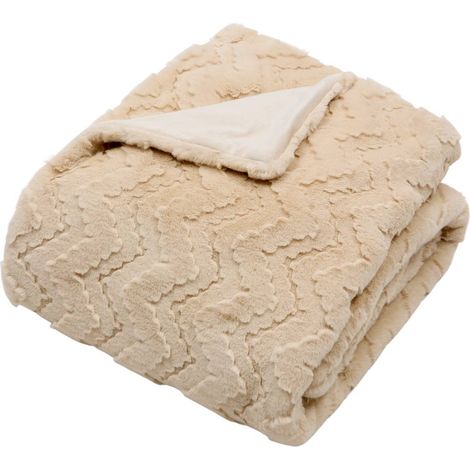 Plaid Nalia 180x230cm beige - Atmosphera créateur d'intérieur (1/2)
