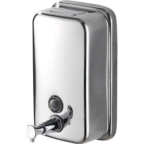 1 Distributeur de savon, Acier inoxydable, Fenêtre transparente, Bouton en cuivre, Salle de bain, Cuisine (1/5)