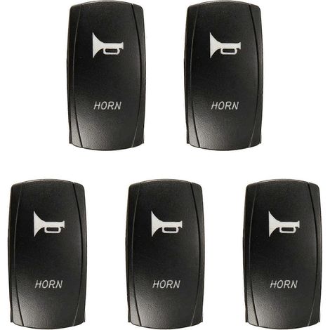 Lot de 5 interrupteurs à bascule momentanés LED bleus pour voiture, bateau et marine (klaxon, sonnette et laser), 12 V/24 V. (1/5)