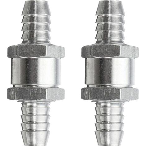 Satz mit 2 8mm Einweg-Rückschlagventilen für Diesel und Benzin - Rückschlagventil aus Aluminiumlegierung - für Vergaser, Benzin-, Diesel- und Ölkraftstoffsysteme von Kraftfahrzeugen - Chrom.