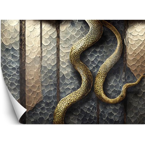 Fototapete Gold Glamour Schlange 100x70 cm (1/5)