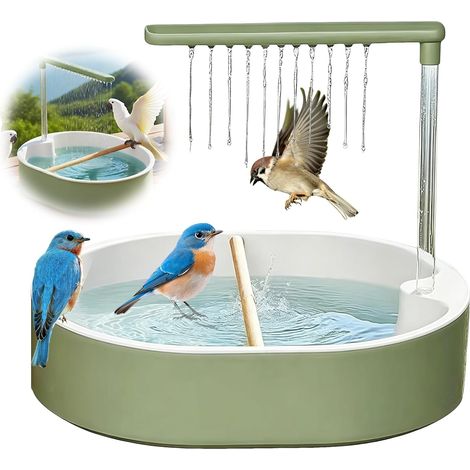 Baignoire automatique pour oiseaux - 32 x 26 cm - Baignoire pour perruches - Avec boucle d'alimentation USB - Avec 26 sorties d'eau (1/5)