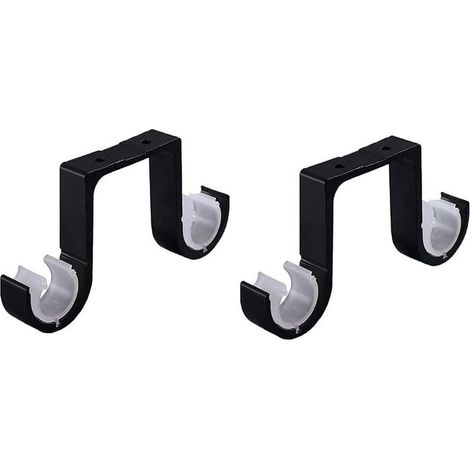 Support de tringle à rideau 2 pièces support mural double tringle à rideau plafond alliage d'aluminium antirouille adapté au diamètre de la tige 28-33mm (1/3)