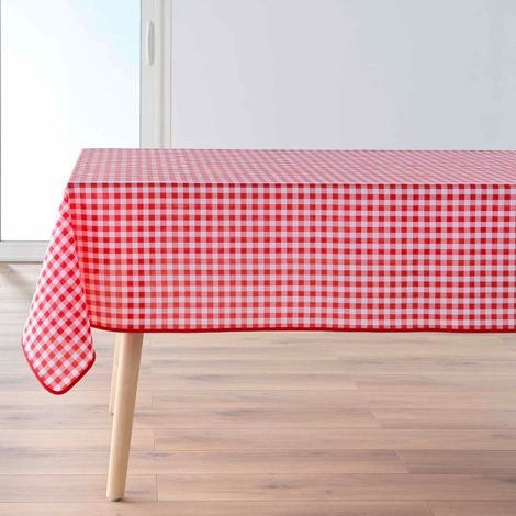 Nappe Antitache Imprimé "Vichy" 150x200cm Rouge (1/4)