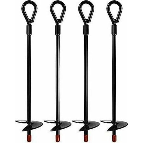 Lot de 4 ancrages au sol robustes – Tarières 5 pouces pour tentes, auvents, abris, trampolines et balançoires (1/5)