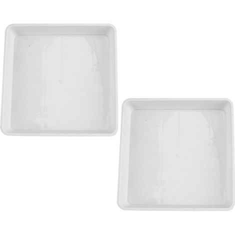 Soucoupes Carrées Blanches Bac de Drainage en Plastique Lot de 2 41x41 Cm pour Plantes en Pot pour Plantes Décoratives en Intérieur et Extérieur (1/5)
