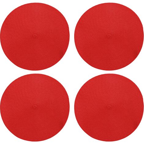 Tapis De Table Rond - Résistant À La Chaleur Et Lavable - Pour Intérieur Et Extérieur - Lot De 4 (1/5)