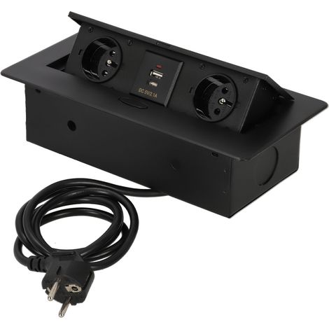 KOTARBAU® Unterputz-Tischsteckdose KOMBIBOX 2 Steckdosen 230V + USB A+C