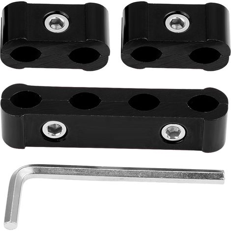 12 Zündkerzenkabelverteiler aus Aluminiumlegierung (8 mm, 9 mm, 10 mm), schwarz (1/5)