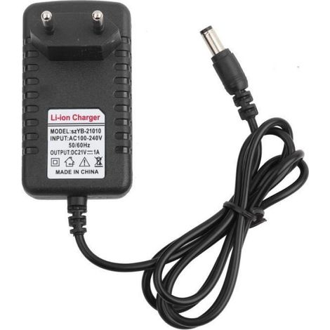 POU Chargeur de batterie au lithium adaptatif - Prise UE Adaptateur de chargeur Li-ion à noyau de cuivre épais 21V / 1A 117167