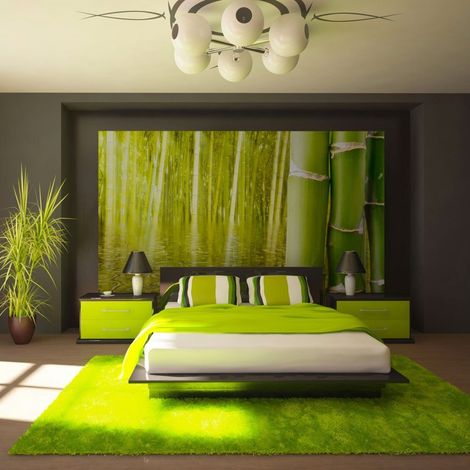 Papier peint ambiance exotique bambou - 250 x 193 cm (1/4)