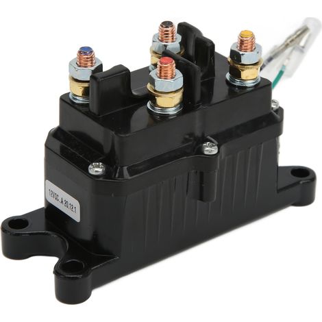 Treuil électrique 12V 250A, relais contacteur solénoïde pour UTV, ATV, pick-up, remorque bateau, charge 3500-4500lbs, pièce robuste. (1/5)