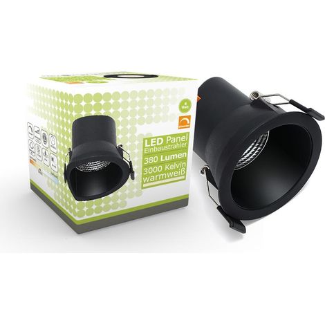 LED Einbaustrahler 6W Ø81mm 40° dimmbar - Lichtfarbe: Warmweiß 3000K - Farbe: Schwarz (1/5)