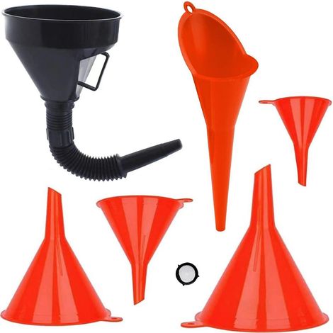 Trichter-Set 6-teilig mit Schlauch & Sieb für Ölwechsel und Werkstatt (1/5)