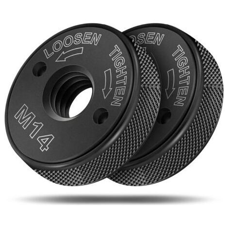 M14 quick release nut, for all angle grinders from AEG, Black & Decker, Dewalt, Flex, Hitachi, Metabo, Makita etc. (2x clamping nut), black (1/5)