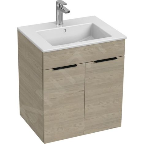 Jika Cube - Meuble avec lavabo 55x43x61 cm, frêne H4536111765141 (1/2)