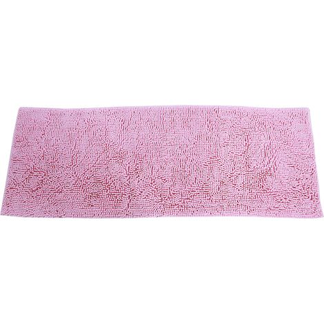 Tapis antidérapant absorbant en chenille pour salle de bain et salon, couleur rose, non-glissant, doux et confortable (1/5)