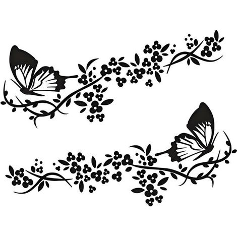 Autocollants pour voiture (2 pièces) : autocollants papillons et fleurs en PET, autocollants pour voiture de sport, autocollants auto-adhésifs pour carrosserie, capot et décoration (1/5)
