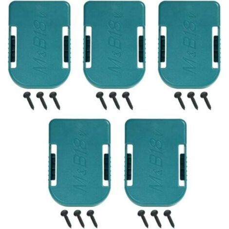Pack de 5 Supports de Support de Batterie pour Makita également pour Bosch18V Couvercle de Batterie, Support de Support de Batterie pour Clip de Ceinture sur Le Mur de l'étagère