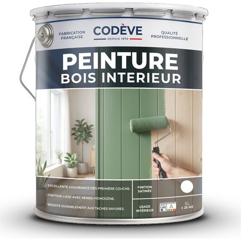 Peinture Bois Interieur - 5 L   - Codeve Bois - RAL 5003 - Bleu saphir - Intérieure Pour La Décoration De Votre Bois, Lambris Ou Plinthe. (1/5)