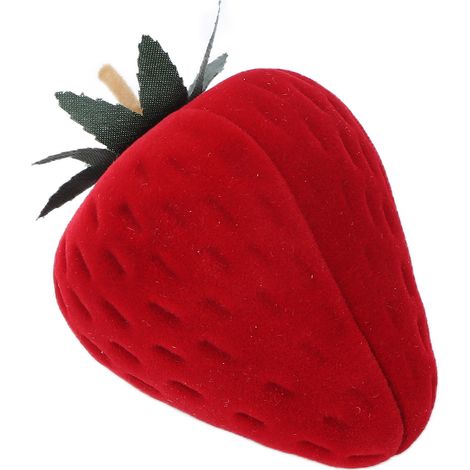 Boîte à bague fraise rouge - Coffret cadeau personnalisé pour bague de fiançailles, demandes en mariage et mariages (1/5)
