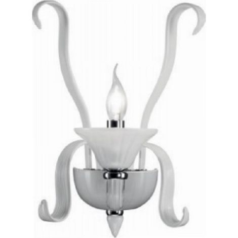 Lampada da parete 1 luce in vetro 1xE14 40W MANON Bianco Latte