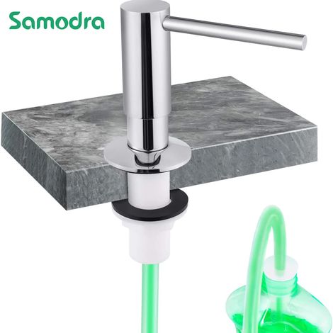 Kit de rallonge en laiton pour distributeur de savon liquide encastré en métal, pour la cuisine et la salle de bain. (1/5)