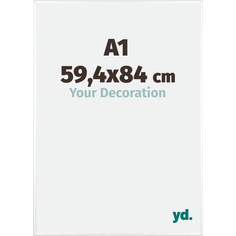 Cadre Puzzle A1 - 59.4x84 cm - Blanc Brillant - Aluminium - Kent. (1/5)