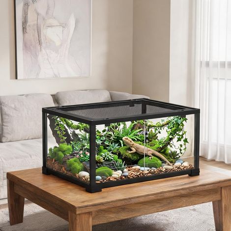 Terrarium coloris noir en verre plastique 60 x 45 x 32 cm (1/5)