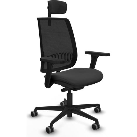 Sedia da ufficio piqueras y crespo Alares nero mesh e similpelle (1/2)