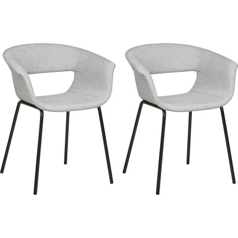 Set of 2 Dining Chairs ELMA Light Grey