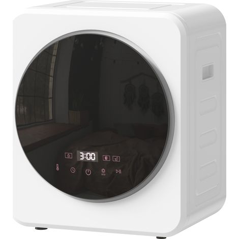 Sèche-linge portable 4 kg, écran LED, 800W, chargement frontal, jusqu'à 60℃, empilable/mural/autonome, minuterie, pour maison, blanc (1/5)