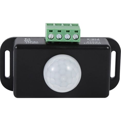 Commutateur de Capteur de Mouvement à LED, Commutateur de Détecteur de Mouvement Infrarouge PIR de Sécurité Corporelle DC 12V/24V pour Bande Lumineuse LED