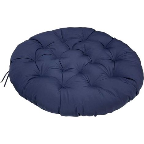 Cojín redondo impermeable para silla Papasan，Cojín de jardín cómodo de 8 cm de grosor，Asiento universal para silla colgante，Negro (1/5)