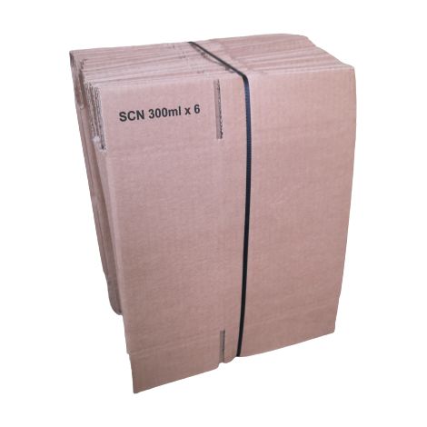 8.5 x 6 x 4.5 Inch, 22 x 16 x 11cm Small Single Wall 6 x 300ml Bottle Cardboard Box, Pack of 25 (1/5)