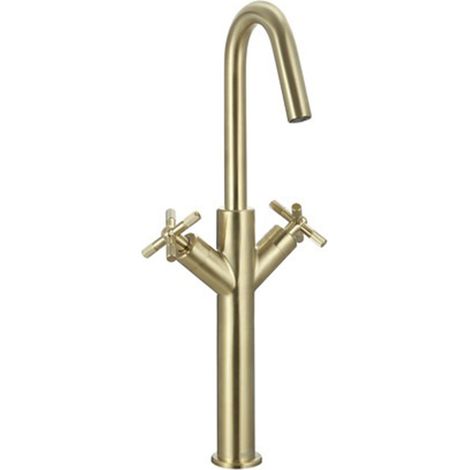 Bristan Cruzar Tall Basin Mixer Tap Deck Mounted - Brushed Brass