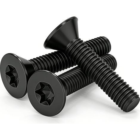 20 Pièces Vis à Tête Fraisée Torx M3 x 8mm Noir - Vis à Mécaniques en Acier Inoxydable A2 V2A Boulon à Tête Plate Fraisée Métaux Filetage Complet (1/5)