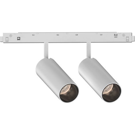 Proiettore Regolaile Dali Ego Alluminio Bianco 2 Luci 24W 3000K Luce Calda